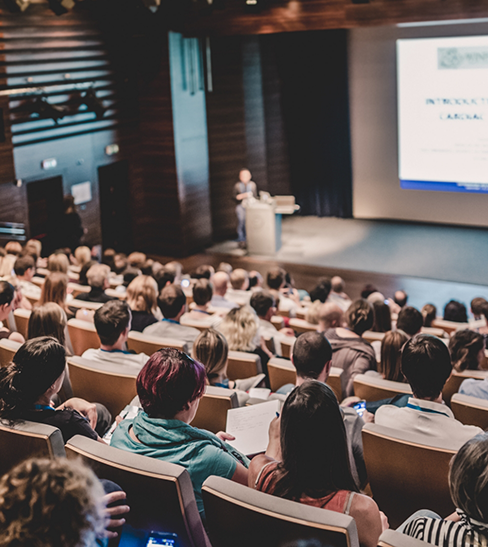 College students attending a lecture